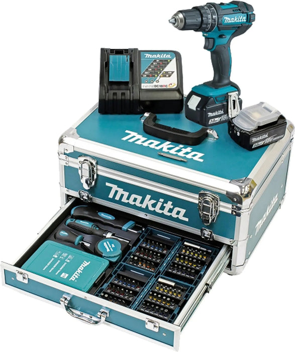 MAKITA DHP482RFX9 Akumulatorowa wiertarko-wkrętarka udarowa z akcesoriami