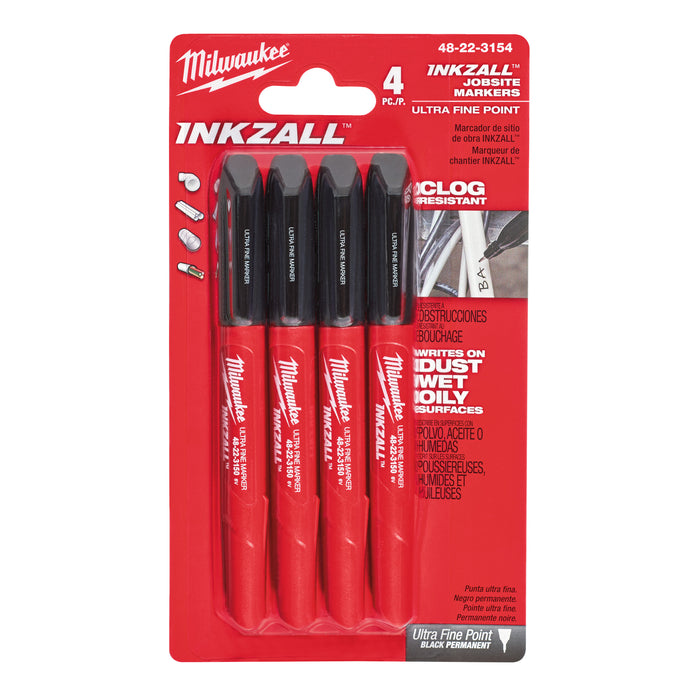 Milwaukee Cienkie markery czarne - 4szt.