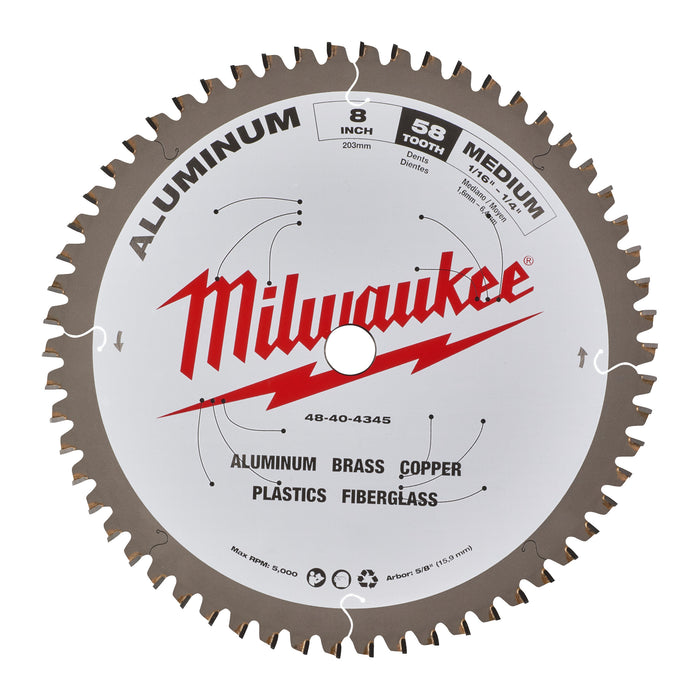 Milwaukee Tarcza do aluminium 203x5/8x2,4x58
