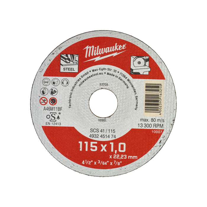 Milwaukee Tarcza do cięcia metalu Contractor 115X1 - 200szt.