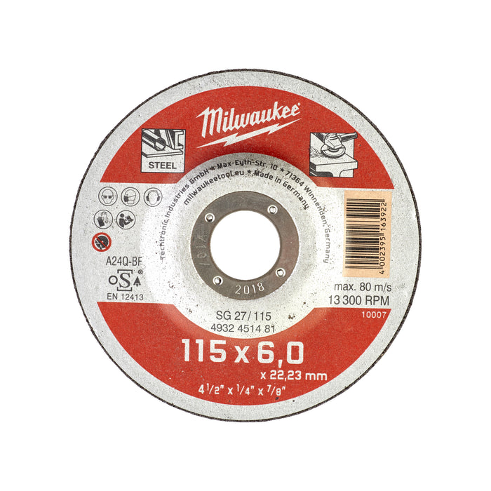 Milwaukee Tarcza do szlifowania metalu Contractor 115X6 mm