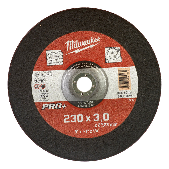 Milwaukee Tarcza do kamienia wypukła 230X3 mm PRO+