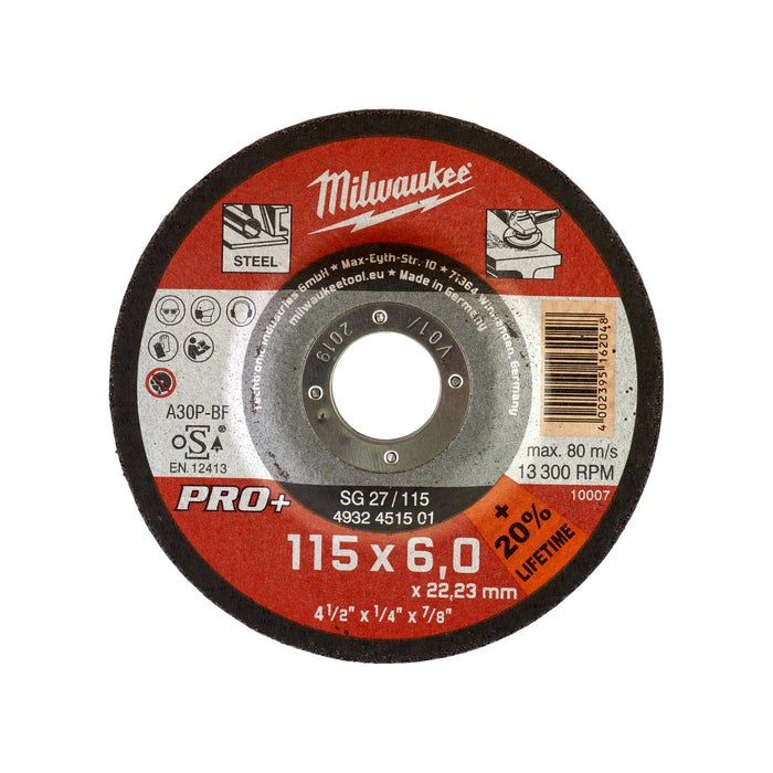 Milwaukee Tarcza do szlifowania metalu 115X6 PRO+