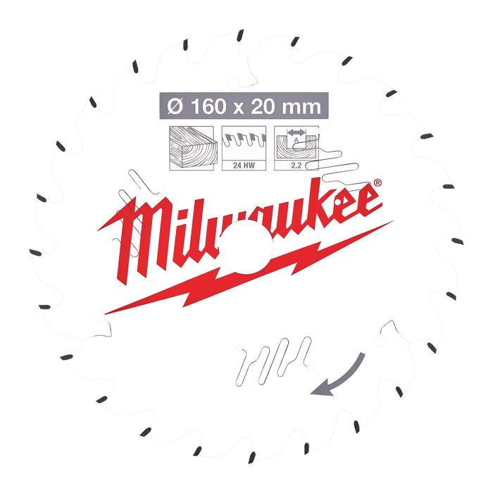 Milwaukee Tarcza pilarska 160X20X2.2X24ATB