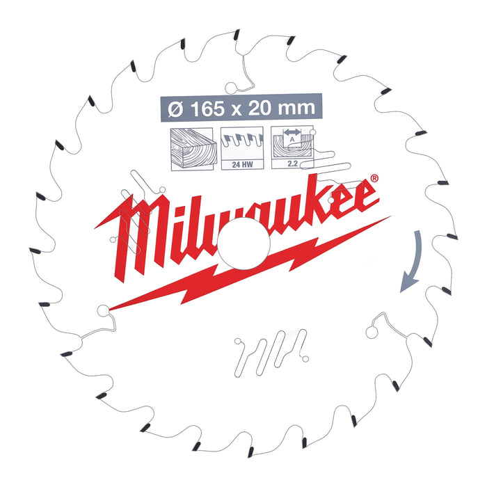 Milwaukee Tarcza pilarska 165X20X2.2X24ATB