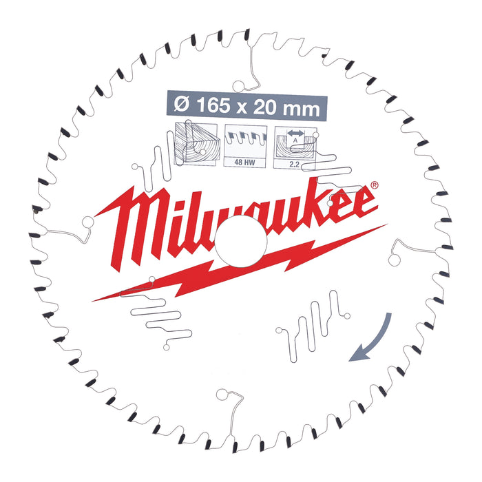 Milwaukee Tarcza pilarska 165X20X2.2X48ATB