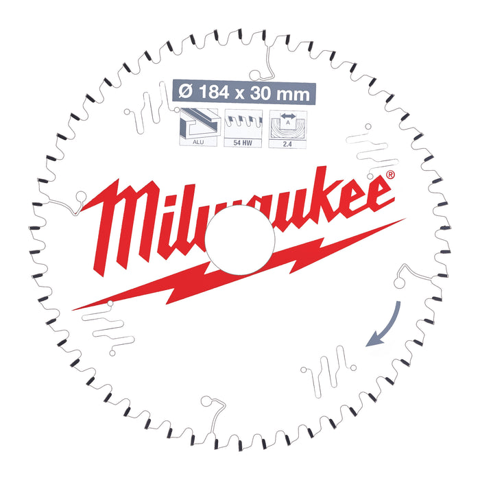 Milwaukee Tarcza pilarska ALU184X30X2.4X54TF NEG.