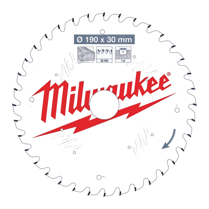 Milwaukee Tarcza pilarska 190X30X1.6X36ATB