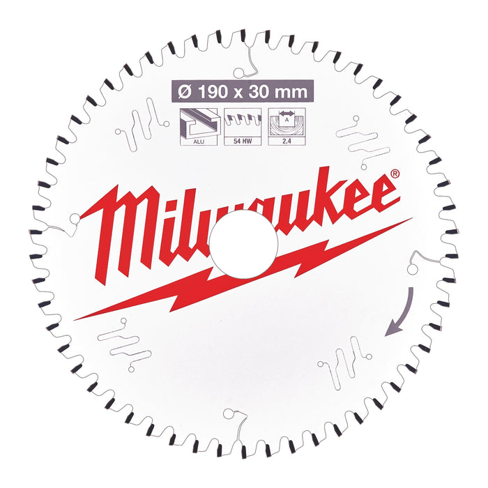 Milwaukee Tarcza pilarska ALU190X30X2.4X54TF NEG.