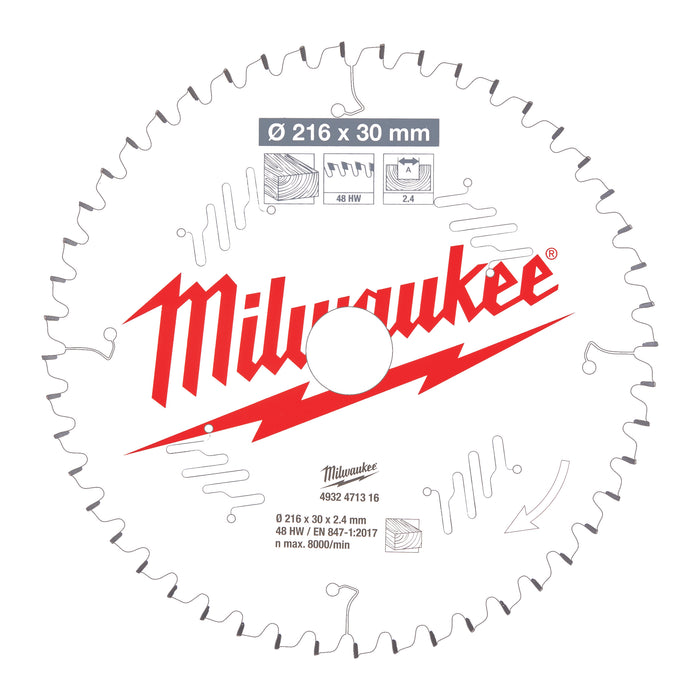 Milwaukee Tarcza pilarska 216X30X2.4X48ATB NEG.