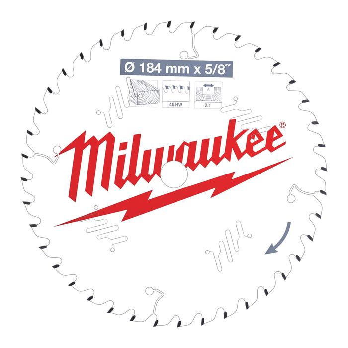 Milwaukee Tarcza pilarska 184X5/8X2.1X40ATB