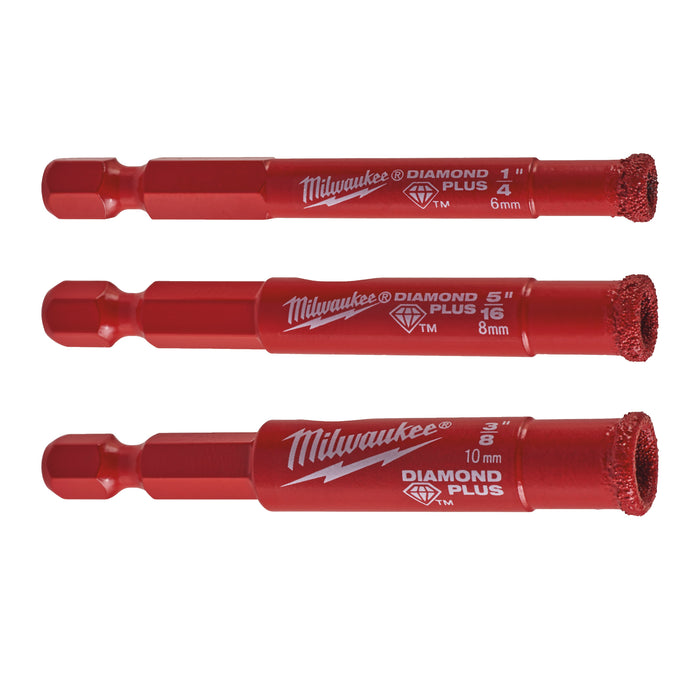 Milwaukee Zestaw wierteł diamentowych Hex Diamond Plus - 3 szt.