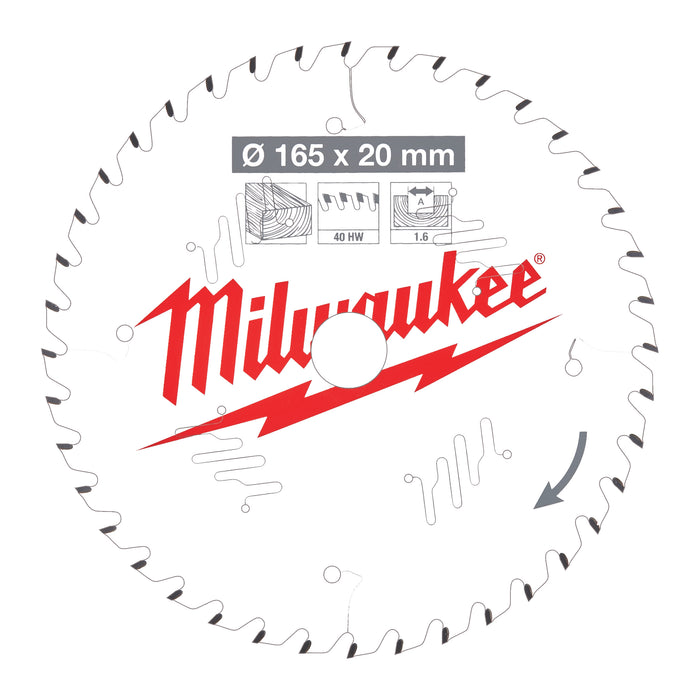 Milwaukee Tarcza pilarska 165x20x1.6x40ATB