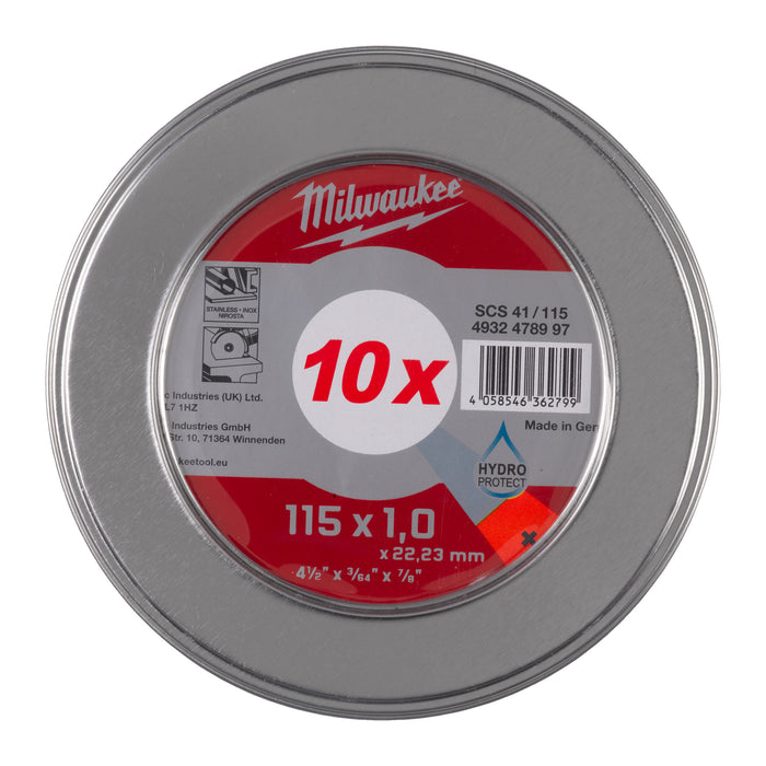 Milwaukee Tarcza do metalu płaska 115X1 PRO+ 10 szt. w metalowym opakowaniu