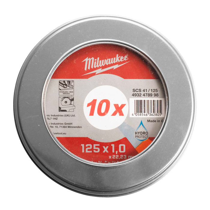 Milwaukee Tarcza do metalu płaska 125X1 PRO+ 10 szt. w metalowym opakowaniu