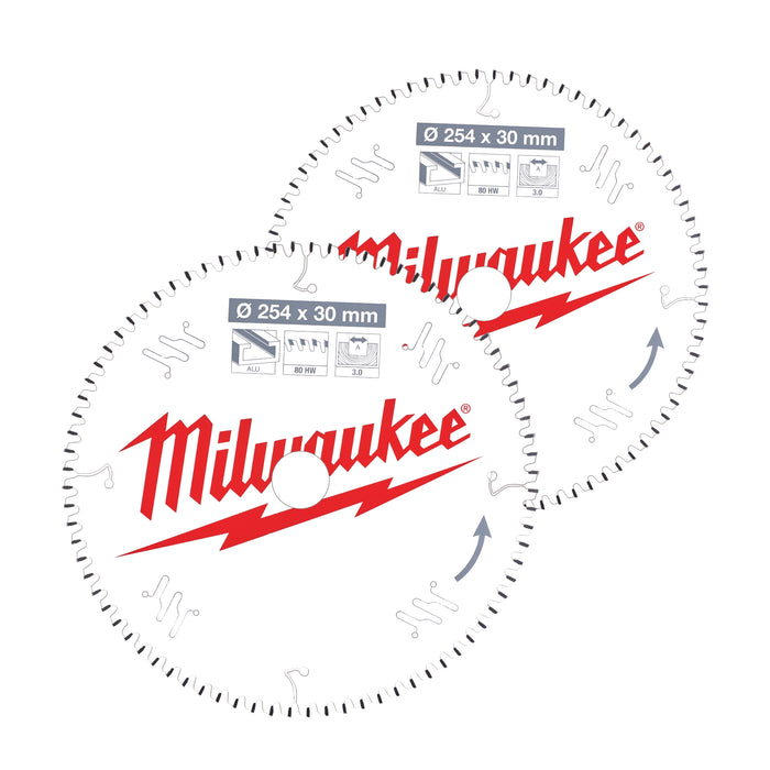 Milwaukee Zestaw tarcz 254 x 30 mm Twin pack 60 i 80 zębów 2 szt.