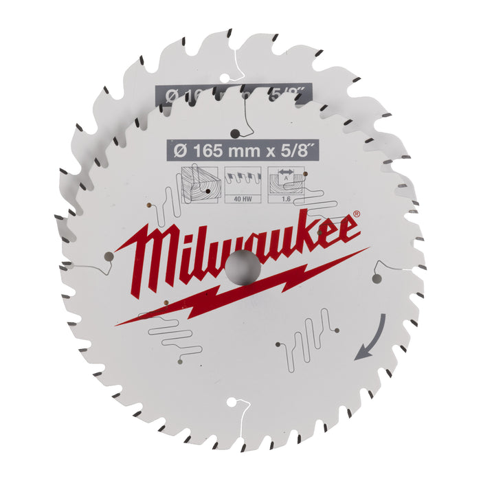 Milwaukee Zestaw tarcz 165 x 5/8˝ Twin pack (24z./40z.) 2 szt.