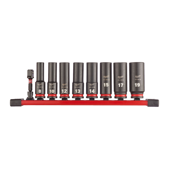 Milwaukee Zestaw nasadek udarowych długich SHW 3/8" Hex 9 szt.