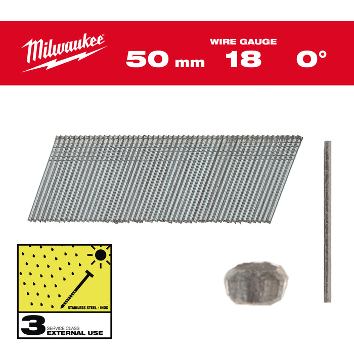 Milwaukee Sztyfty Inox 18G/50mm- 5 tys. szt. - M18FN18GS