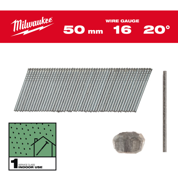 Milwaukee Sztyfty galwanizowane 16G/50mm/20°-2 tys. szt. - M18 CN16GA
