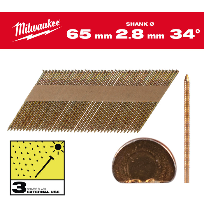 Milwaukee Gwoździe pierścieniowe ocynkowane ogniowo 63mm 2200szt - M18FFN