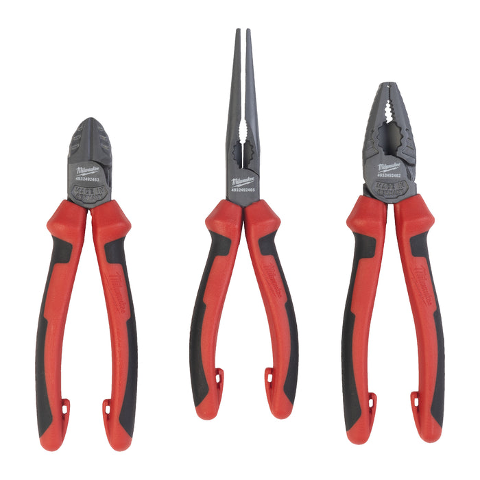 Milwaukee Zestaw szczypiec 3szt. (uniwersalne 180mm, boczne 160mm, długie 205mm)