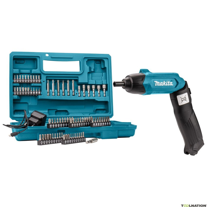 MAKITA Wkrętak akumulatorowy DF001DW 3,6W 1,5Ah 81 akcesoriów ładowanie z USB