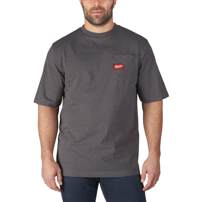 Milwaukee WTSSG-XXL T-shirt z kieszonką z krótkim rękawem - szary