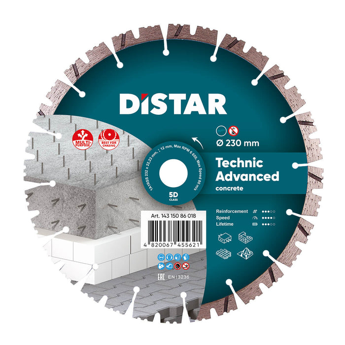 DISTAR Tarcza diamentowa do betonu TECHNIC ADVANCED 230x2,6x22,23 14315086018
