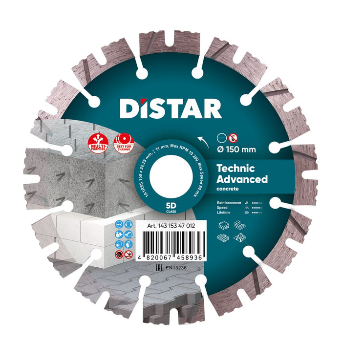 DISTAR Tarcza diamentowa do betonu TECHNIC ADVANCED 150x2,3x22,23 14315347012