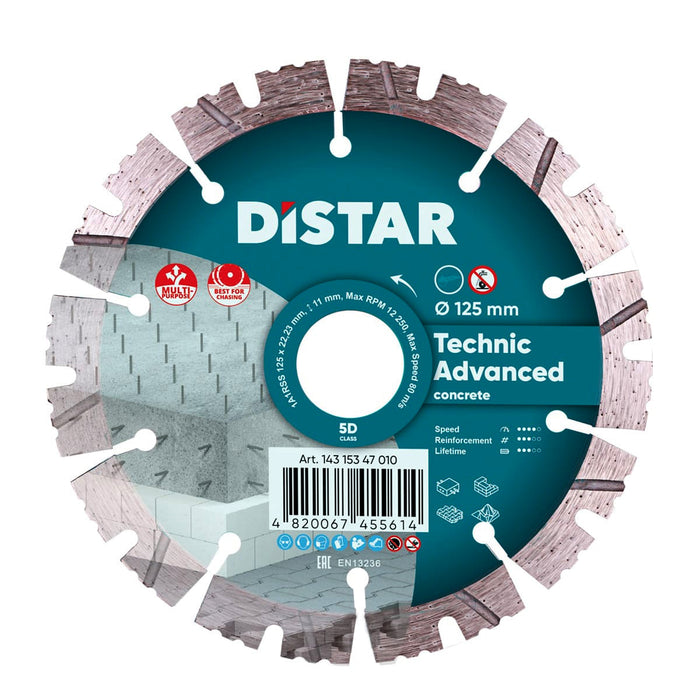 DISTAR Tarcza diamentowa do betonu TECHNIC ADVANCED 125x2,2x22,23 14315347010
