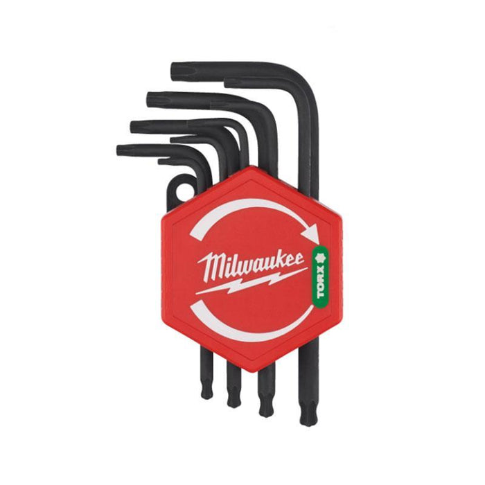 Milwaukee Zestaw kluczy trzpieniowych zagiętych, krótkich z kulką, Torx, T8 - T40 (9 szt.)
