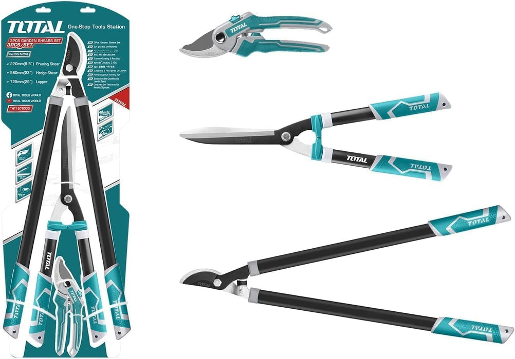 TOTAL Zestaw nożyce do gałęzi i żywopłotu + sekator THT1576033
