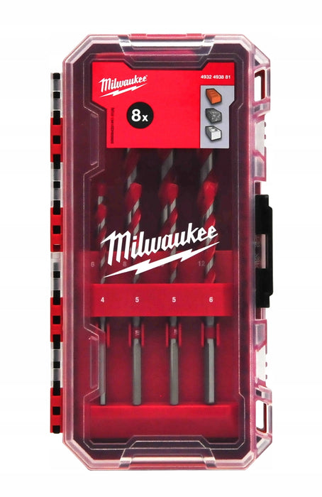 Milwaukee Zestaw wierteł udarowych Shockwave 4-10 8szt. 4932 4938 81