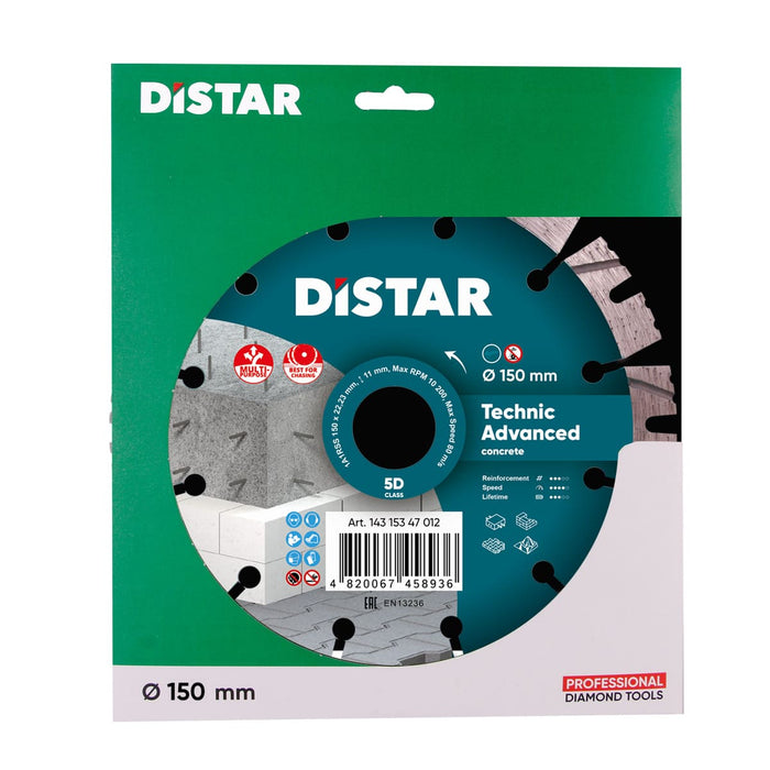 DISTAR Tarcza diamentowa do betonu TECHNIC ADVANCED 150x2,3x22,23 14315347012
