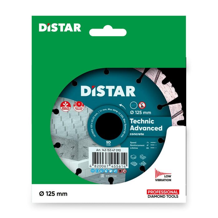 DISTAR Tarcza diamentowa do betonu TECHNIC ADVANCED 125x2,2x22,23 14315347010
