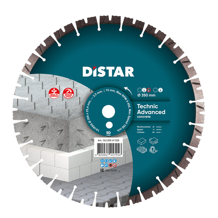 DISTAR Tarcza diamentowa do betonu TECHNIC ADVANCED 350x3,5x25,4 14320347025