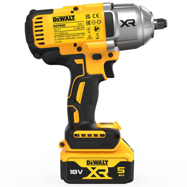 Klucz udarowy DeWALT DCF900P2T-QW 1355Nm, 2x5,0Ah + zestaw nasadek długich 7szt.